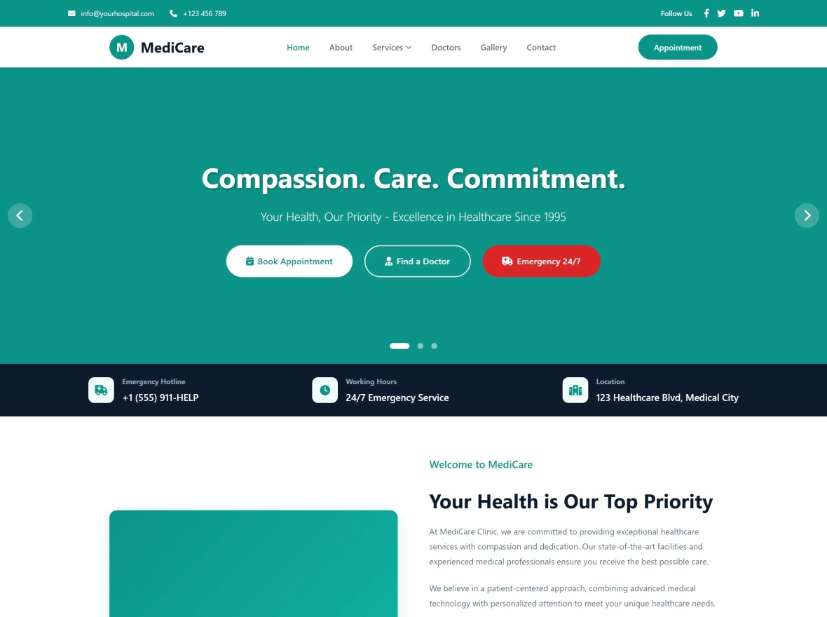 Multi-Speciality Theme Preview